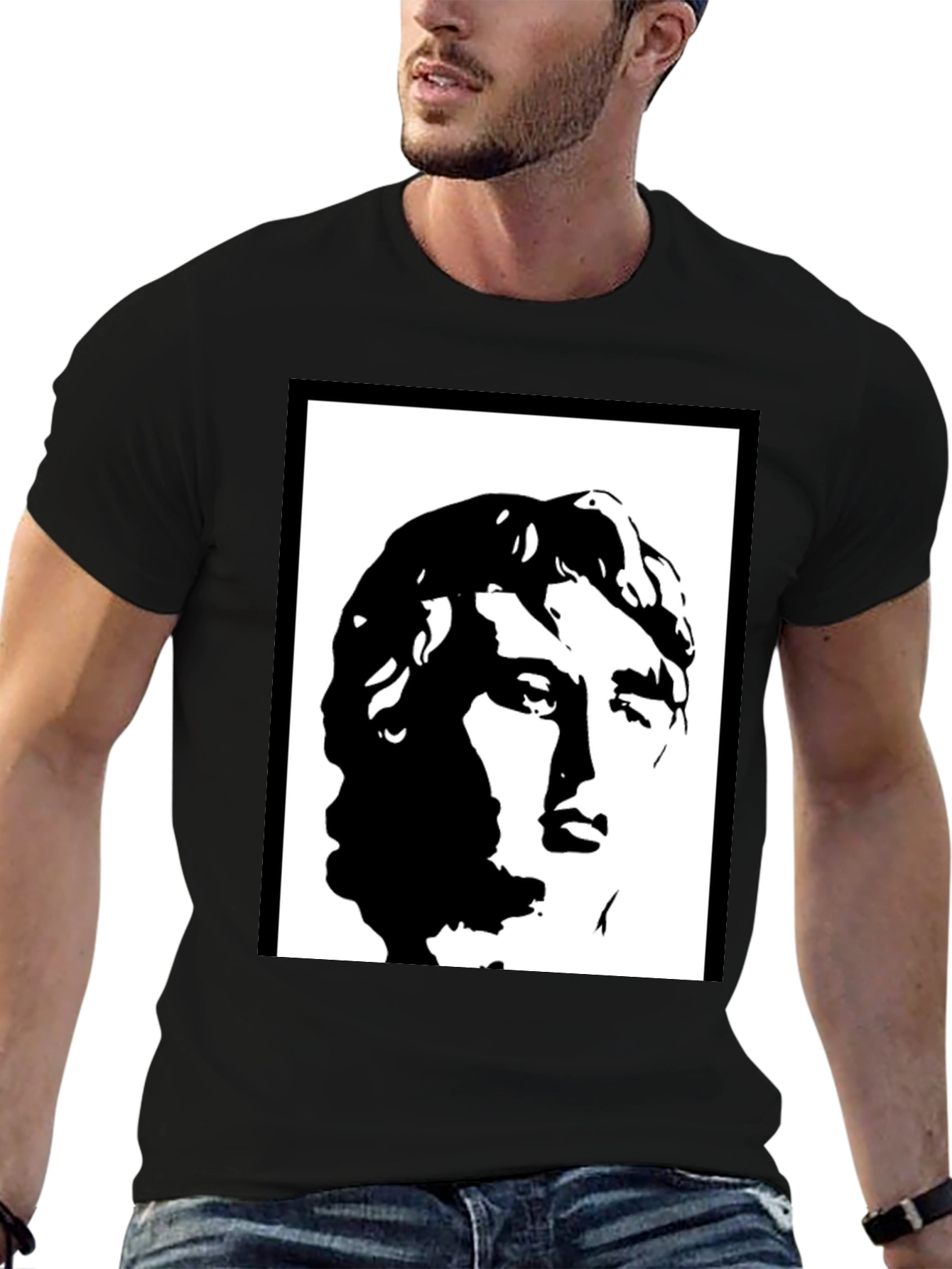 Statue Head Graphic Black T-Shirt