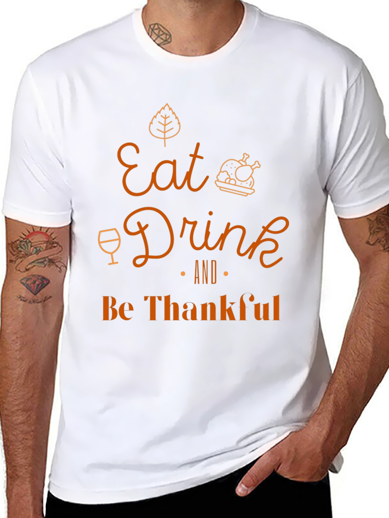Eat Drink and Be Thankful Thanksgiving T-Shirt
