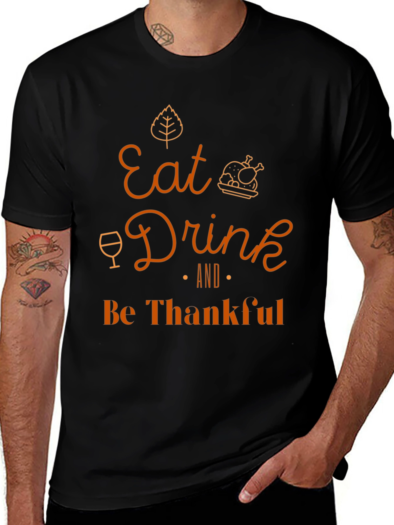 Eat Drink and Be Thankful Thanksgiving T-Shirt