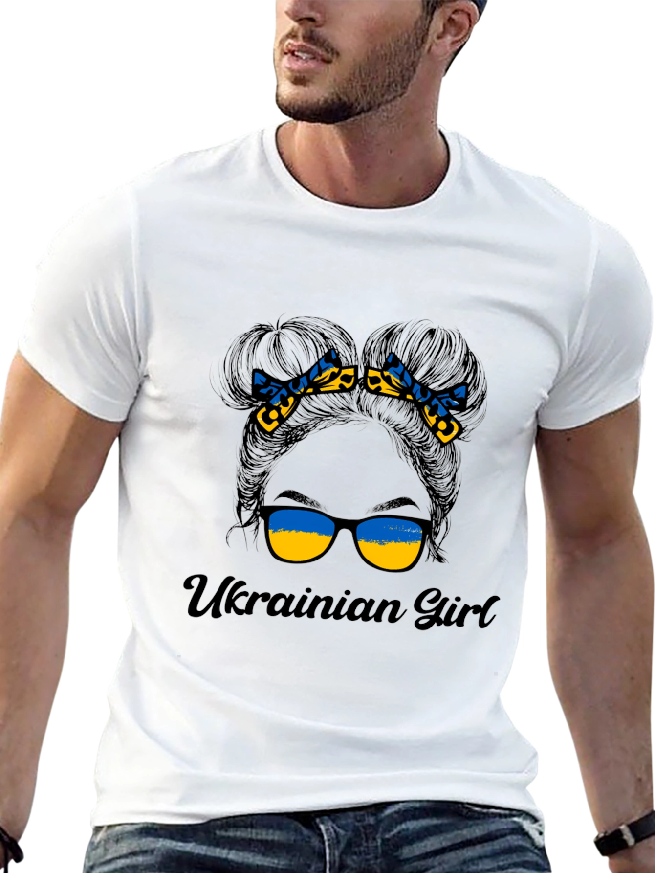 Ukrainian Girl Messy Bun T-Shirt