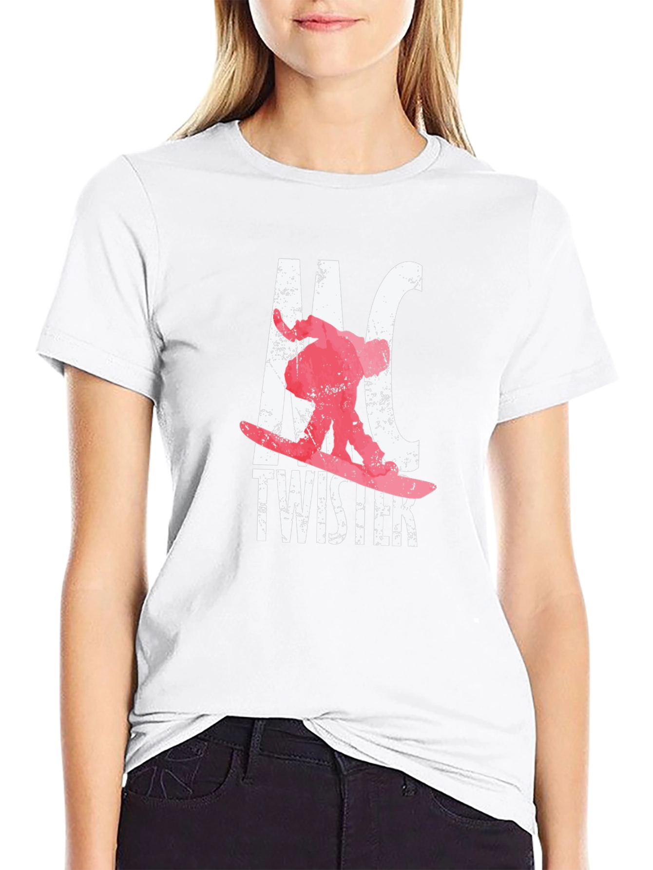 Snowboarder Graphic Black T-Shirt - Ride the Twister!