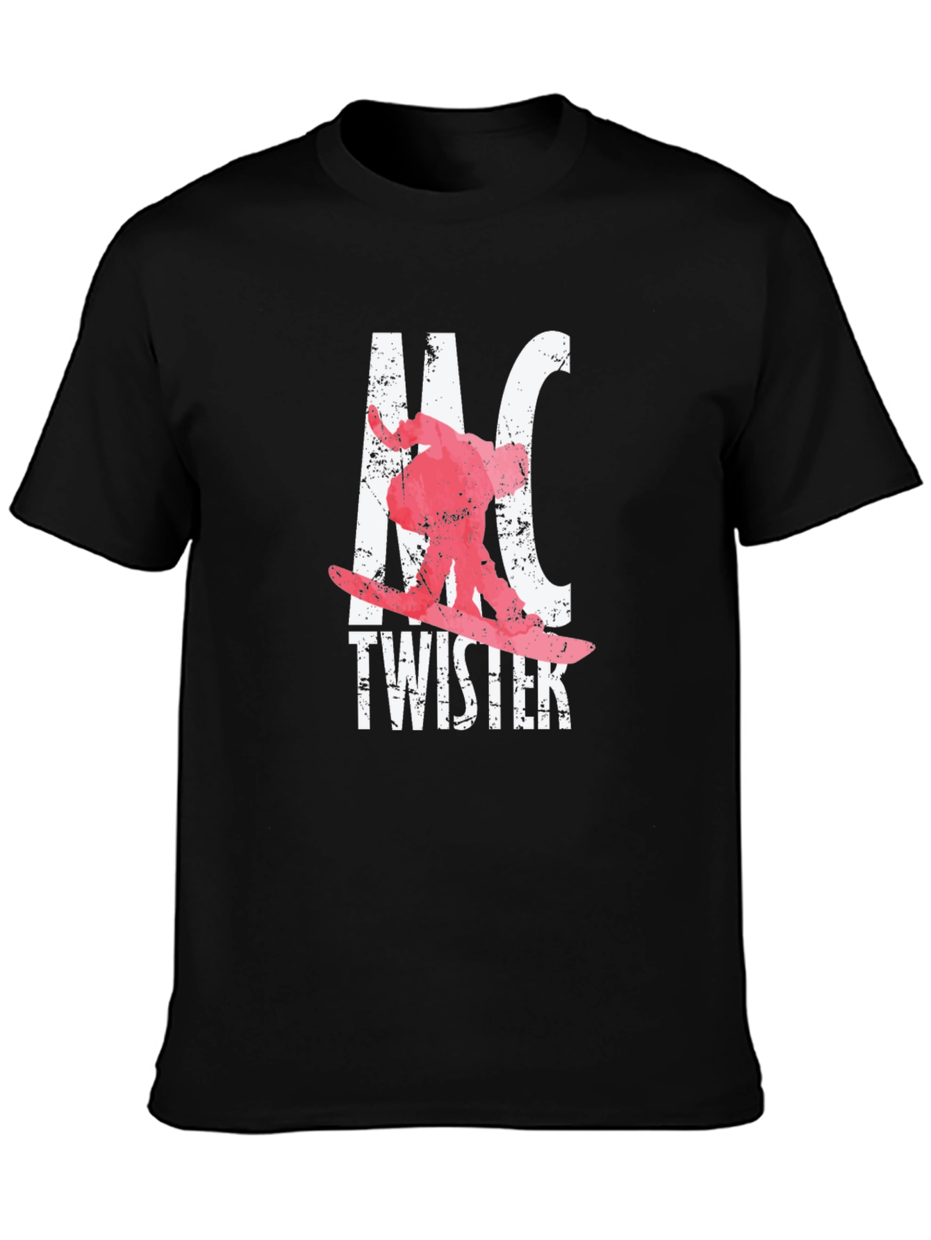 Snowboarder Graphic Black T-Shirt - Ride the Twister!