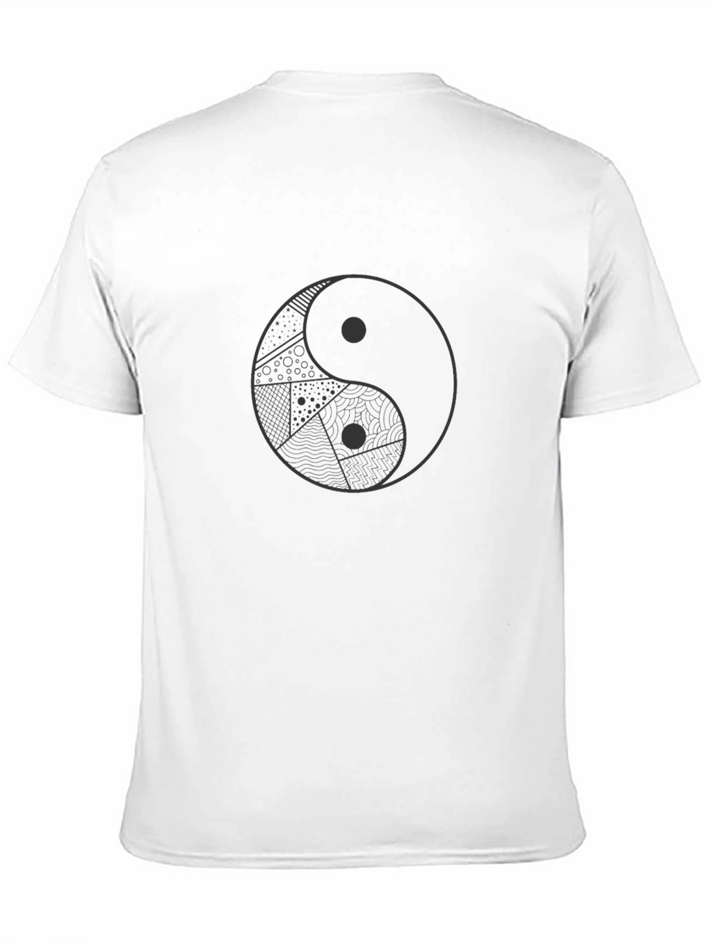 Yin Yang Patterned Graphic T-Shirt - Stylish Black Tee