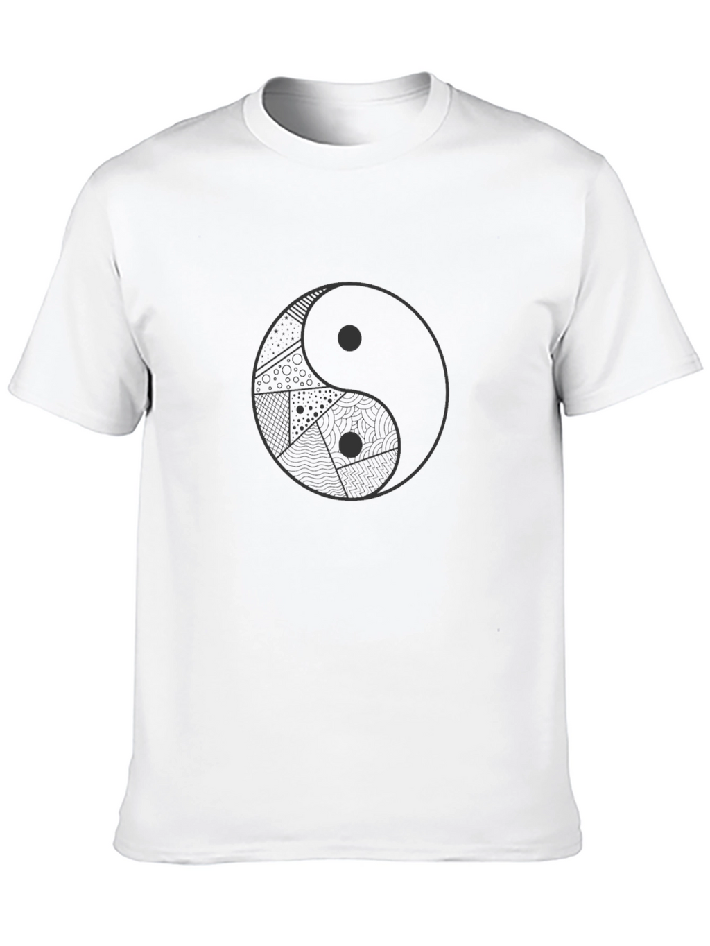 Yin Yang Patterned Graphic T-Shirt - Stylish Black Tee