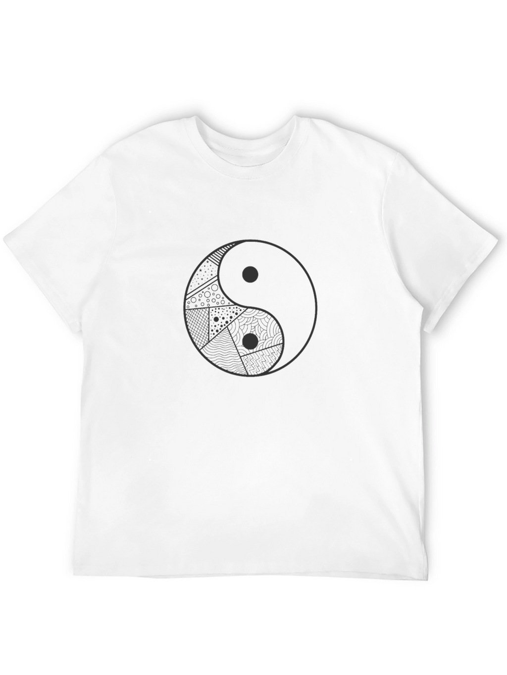 Yin Yang Patterned Graphic T-Shirt - Stylish Black Tee