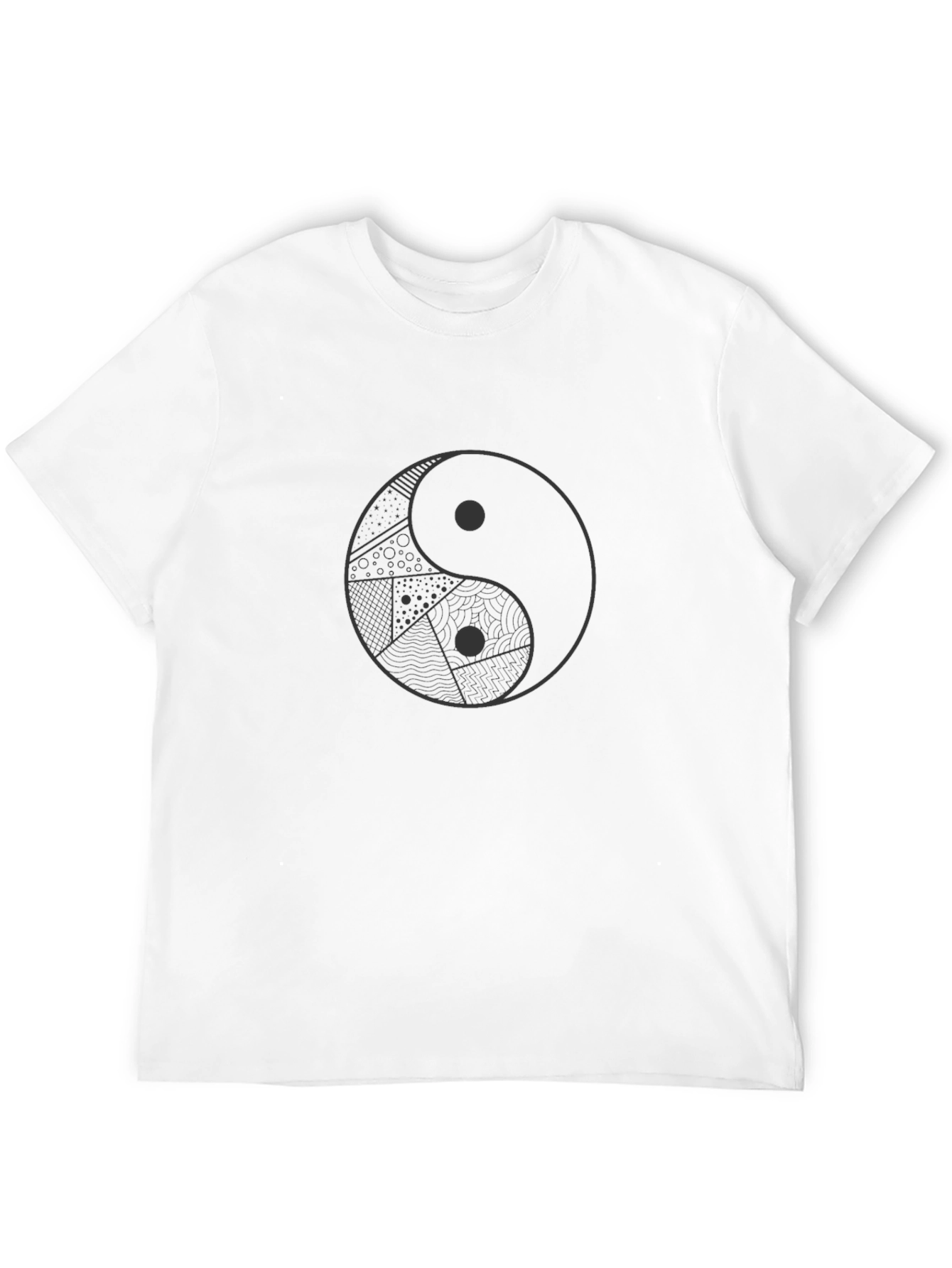 Yin Yang Patterned Graphic T-Shirt - Stylish Black Tee