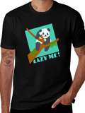 Lazy Panda Graphic Tee - Mens Black T-Shirt