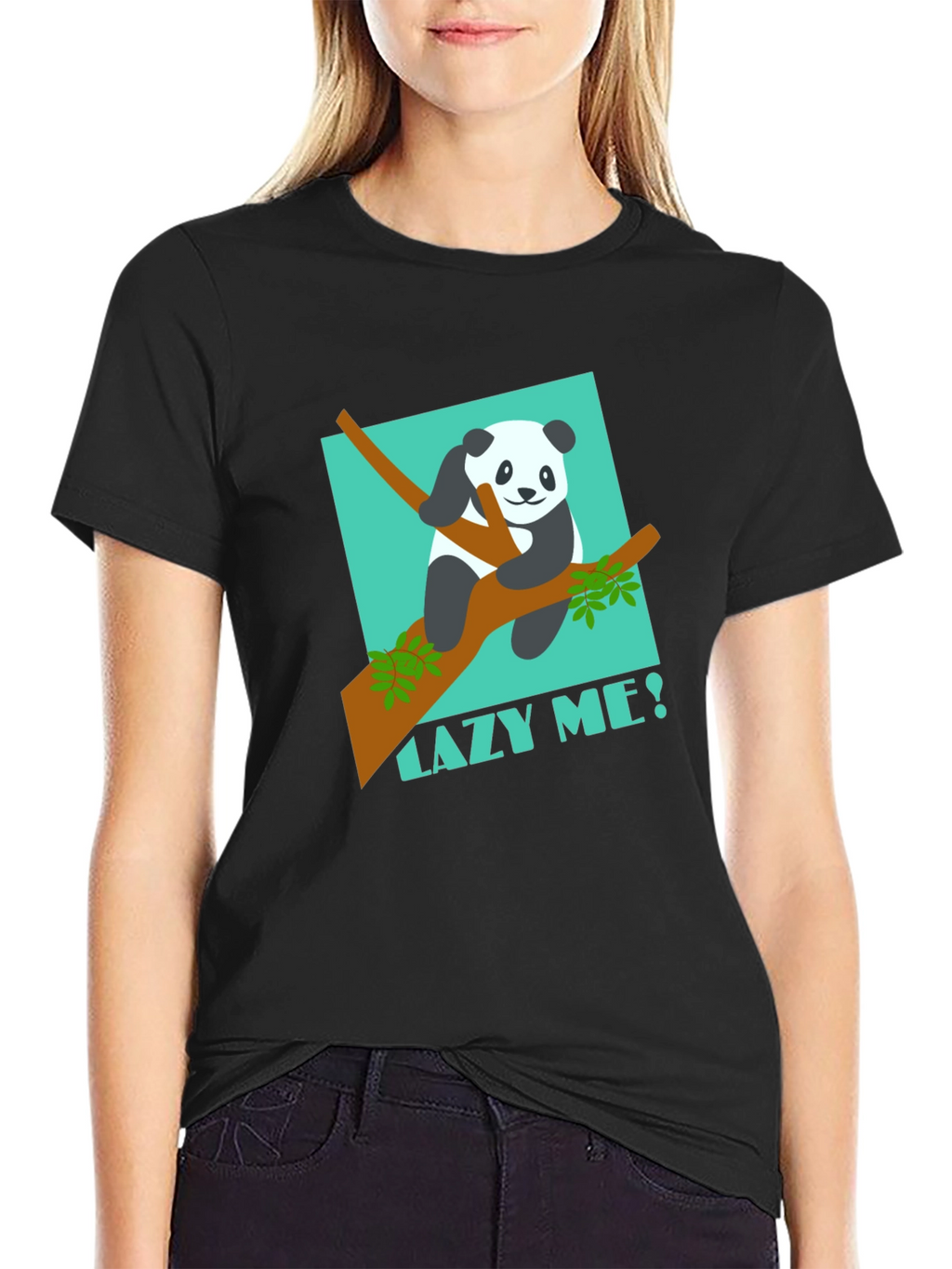 Lazy Panda Graphic Tee - Mens Black T-Shirt