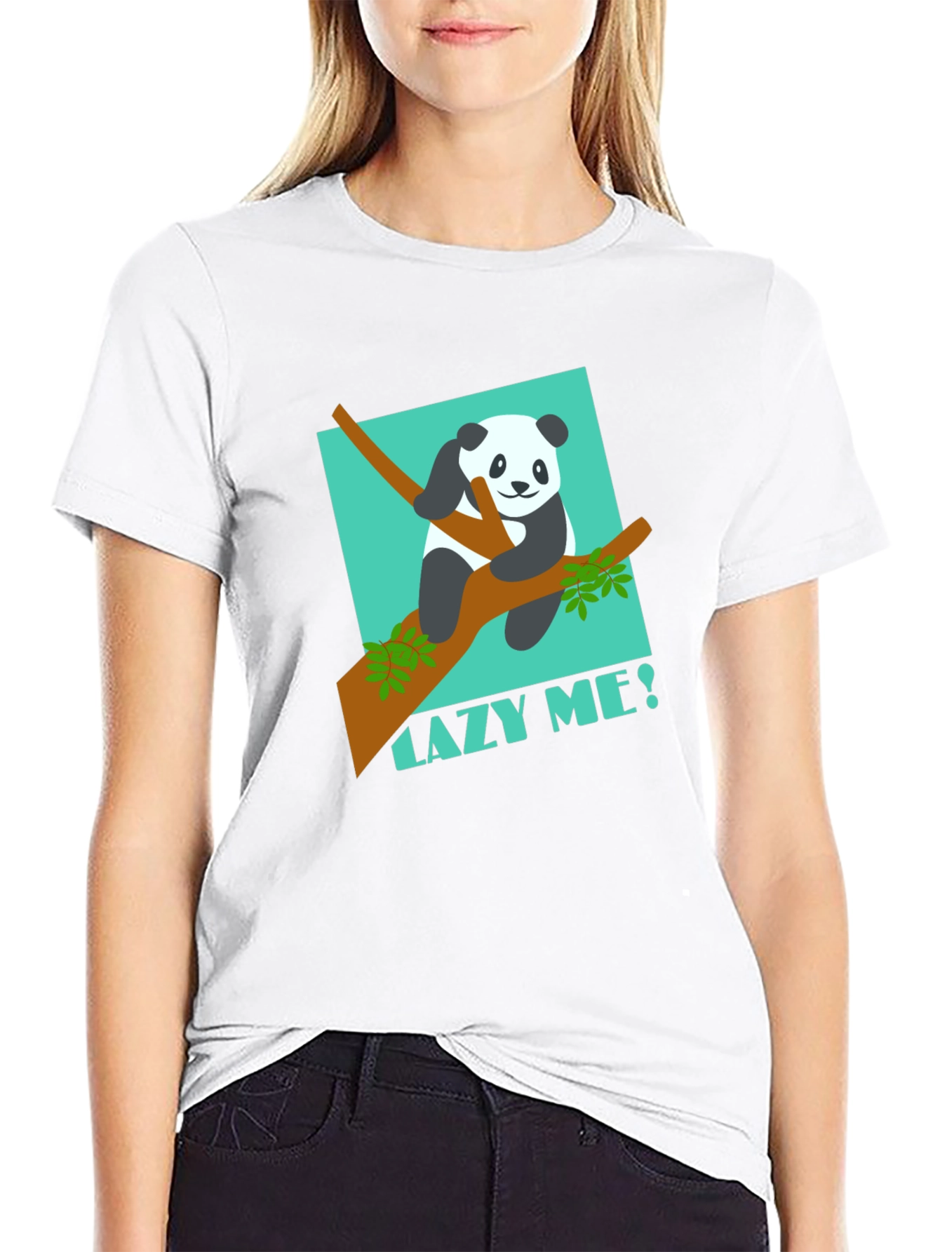 Lazy Panda Graphic Tee - Mens Black T-Shirt