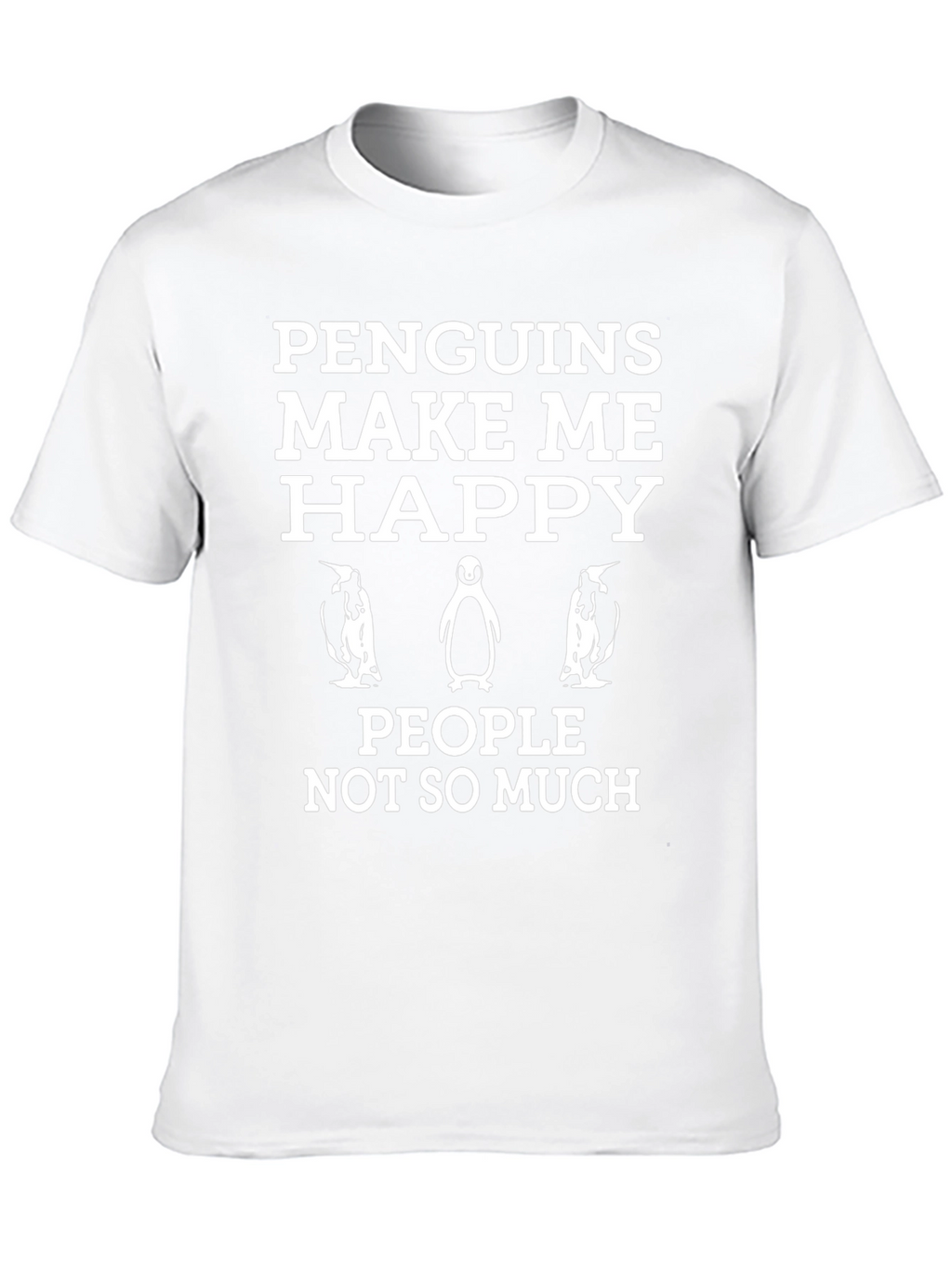 Penguins Make Me Happy Black T-Shirt