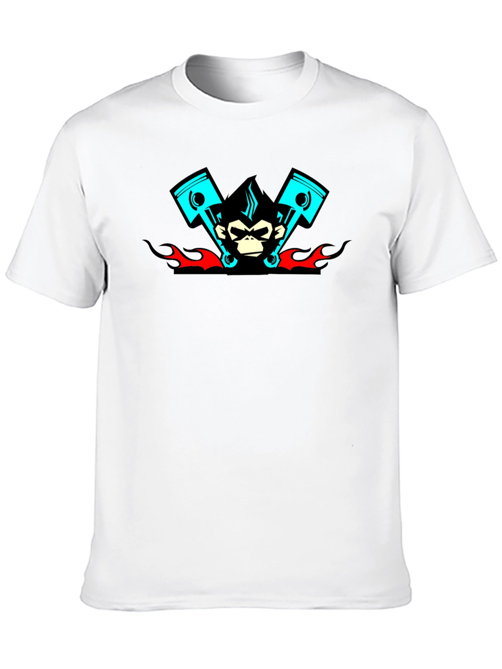 Cool Monkey Piston Black T-Shirt