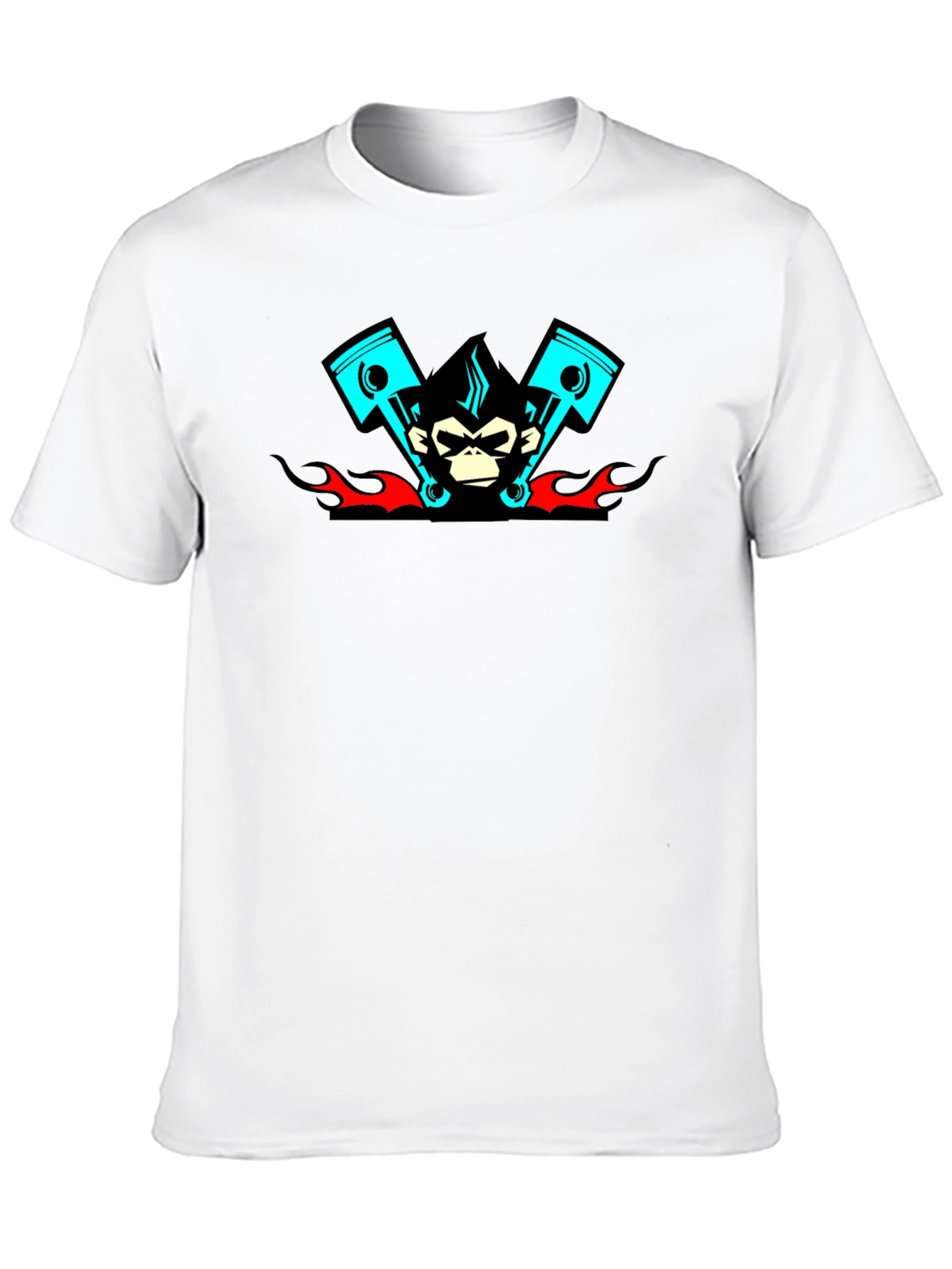 Cool Monkey Piston Black T-Shirt
