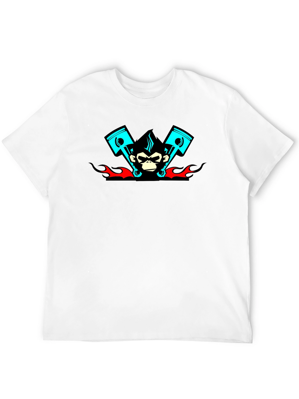 Cool Monkey Piston Black T-Shirt