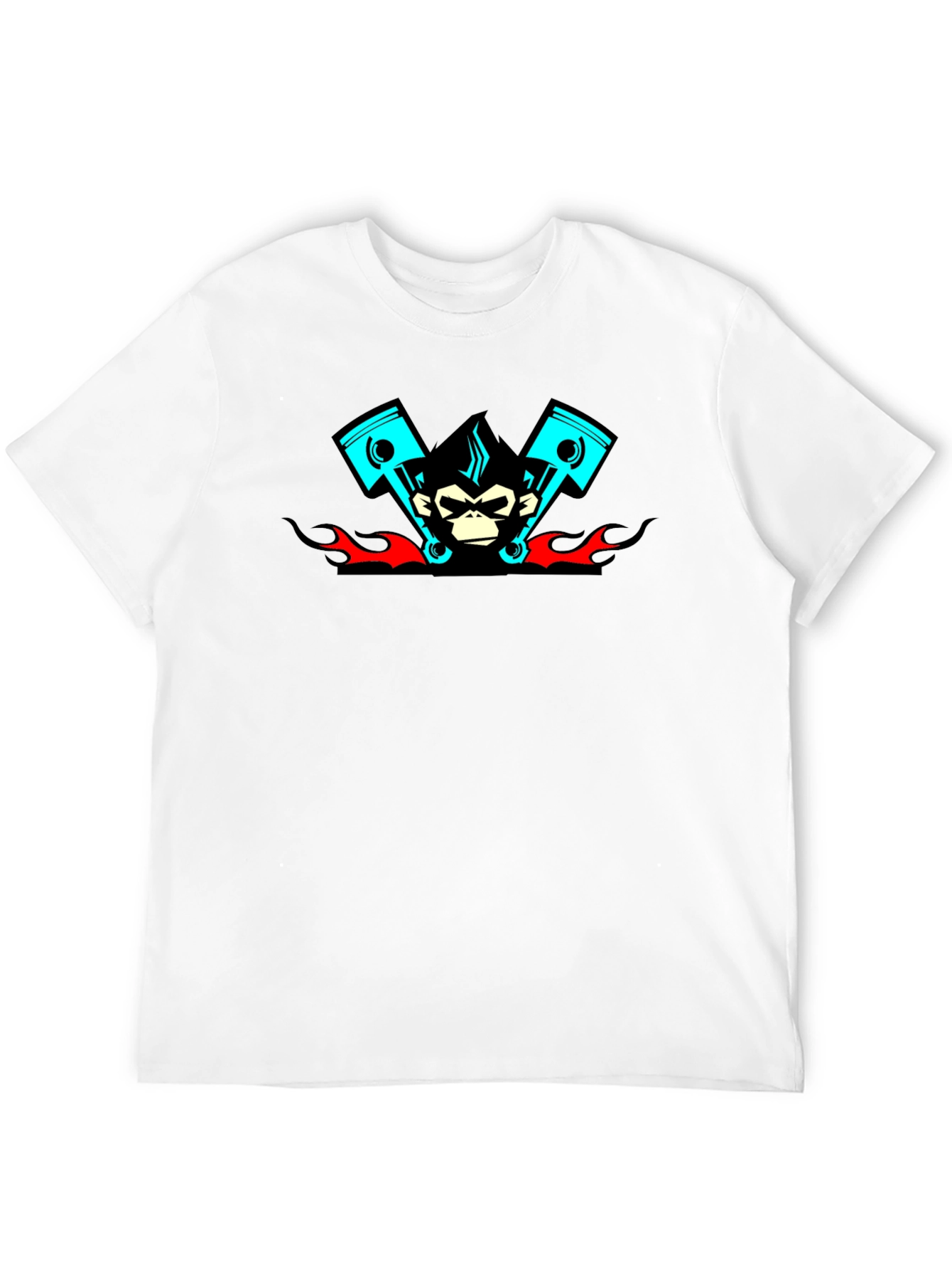Cool Monkey Piston Black T-Shirt