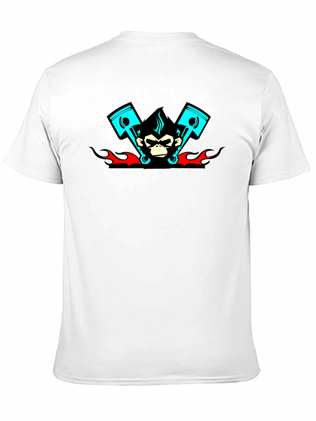 Cool Monkey Piston Black T-Shirt