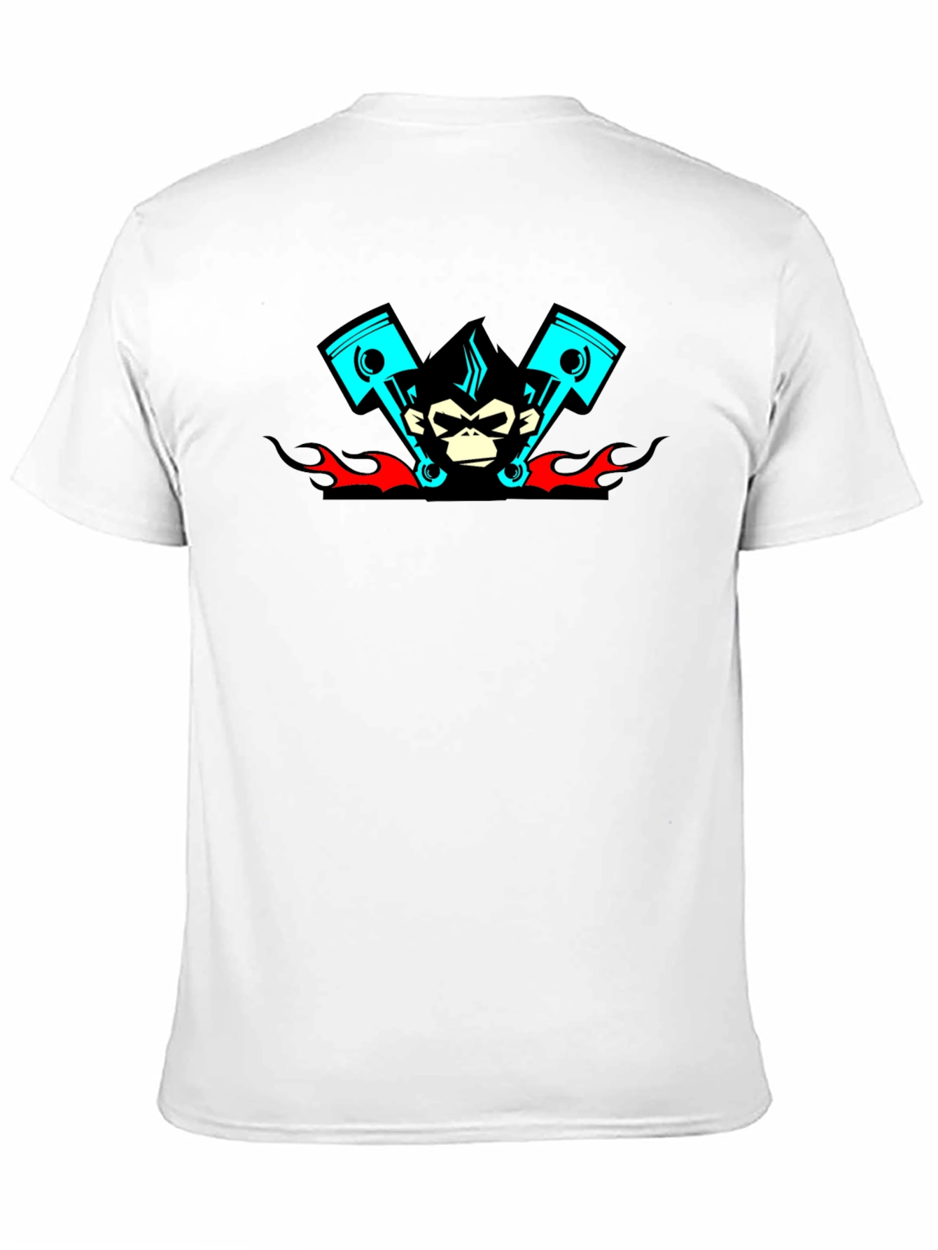 Cool Monkey Piston Black T-Shirt