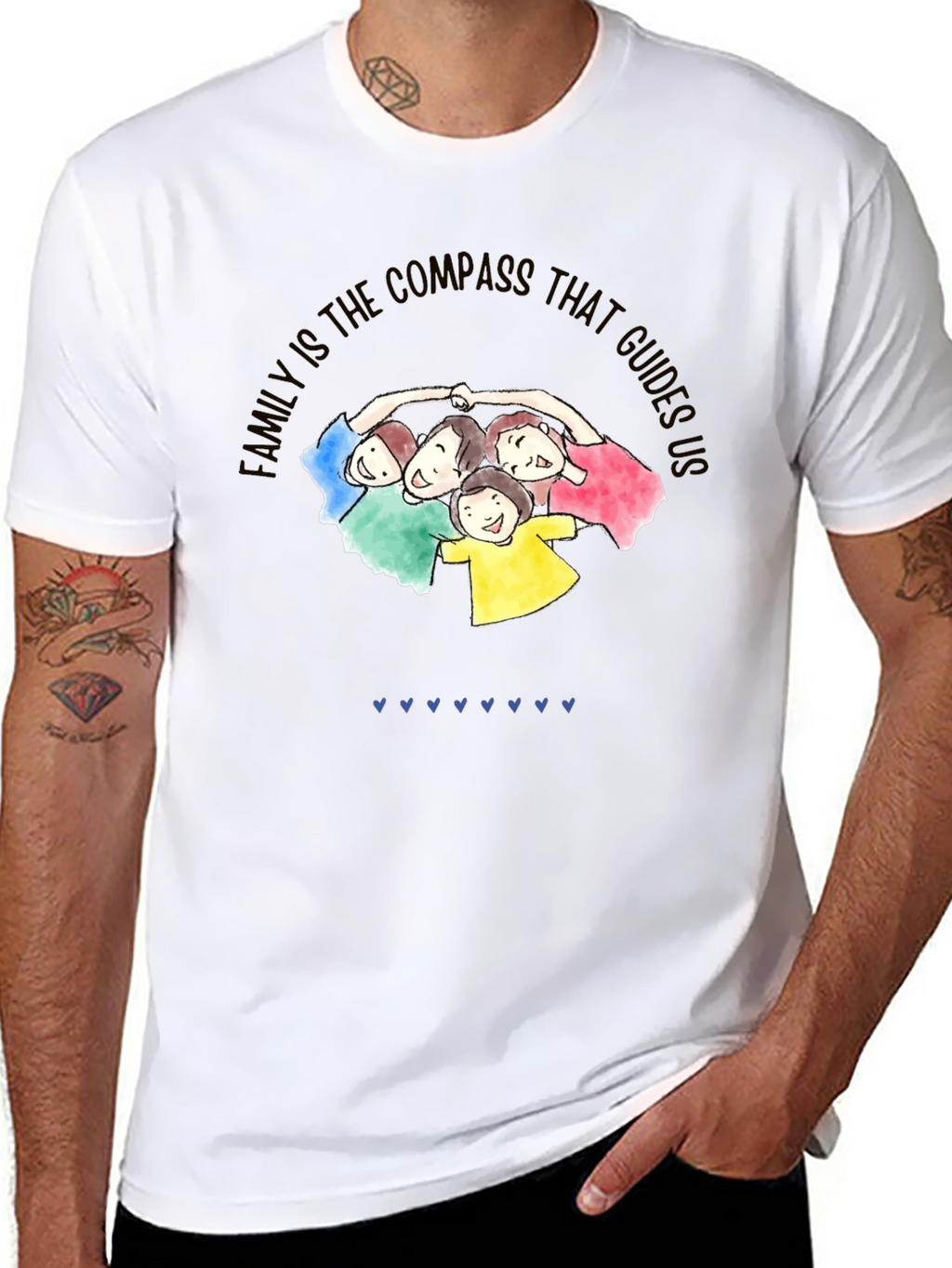 Family Compass Graphic Tee - Unisex Cotton Blend