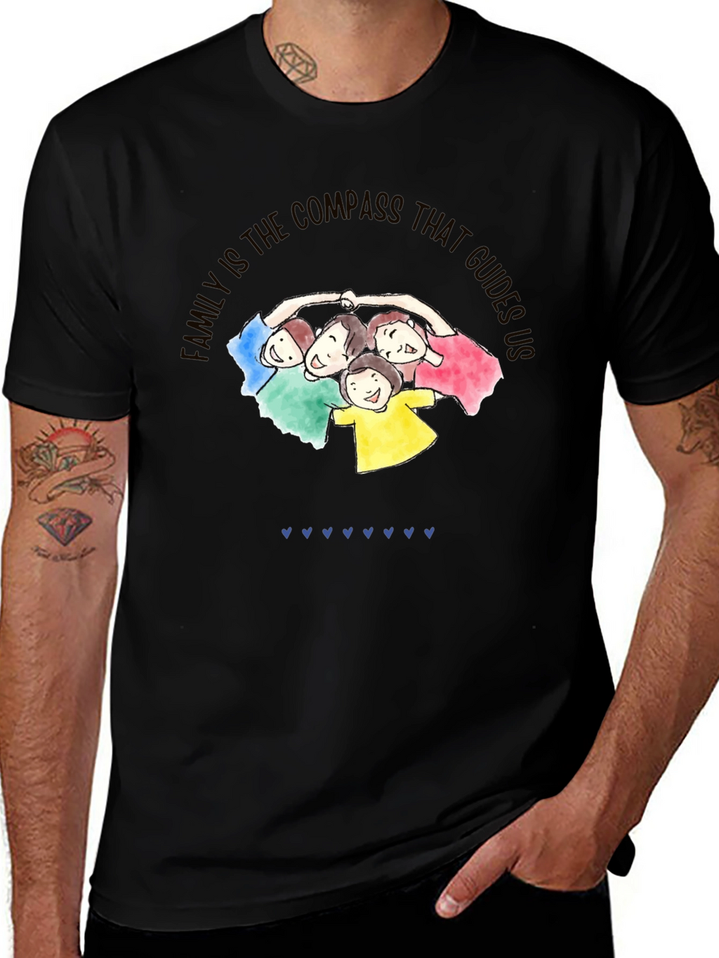 Family Compass Graphic Tee - Unisex Cotton Blend