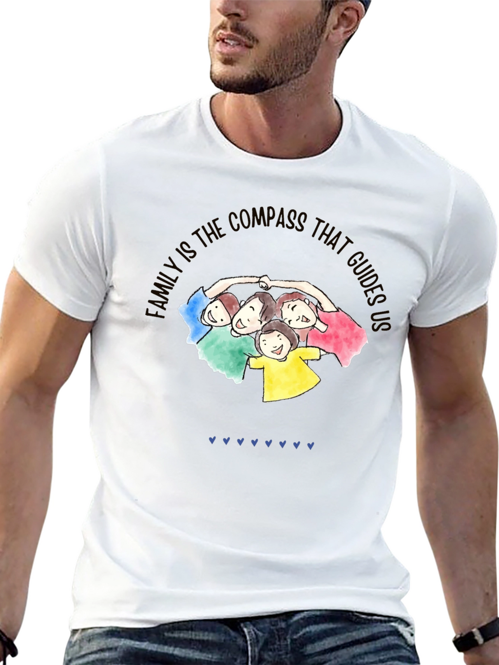 Family Compass Graphic Tee - Unisex Cotton Blend