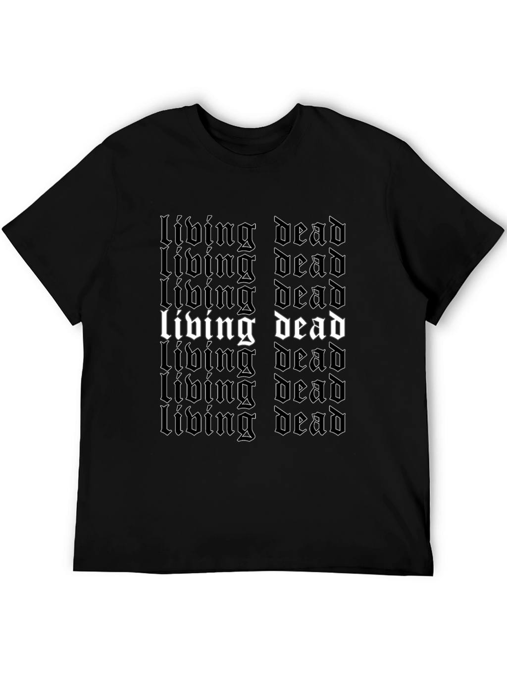 Living Dead Graphic Tee - Black Gothic Style