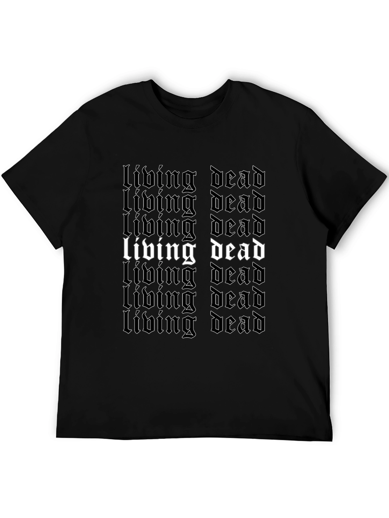 Living Dead Graphic Tee - Black Gothic Style