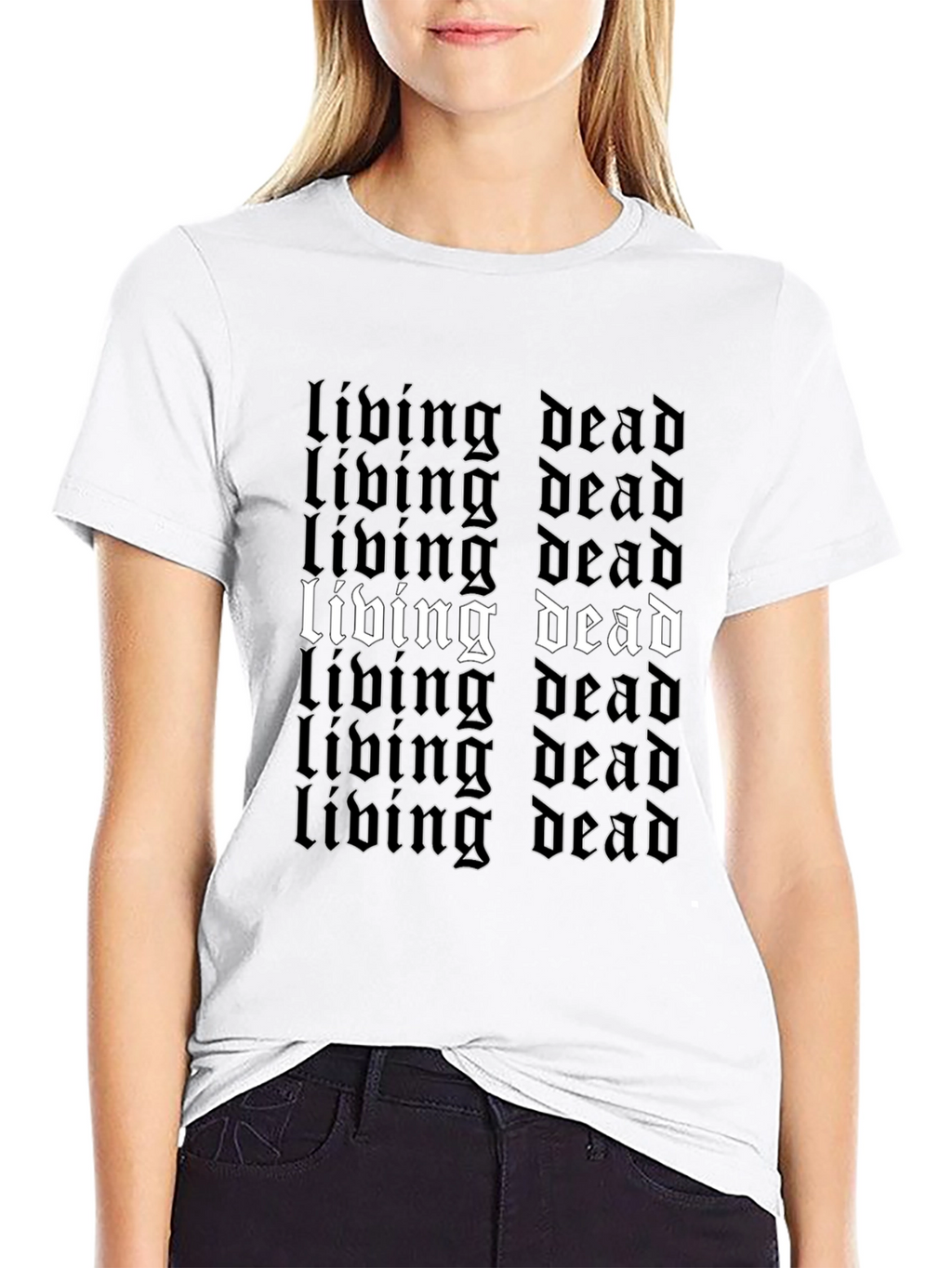 Living Dead Graphic Tee - Black Gothic Style