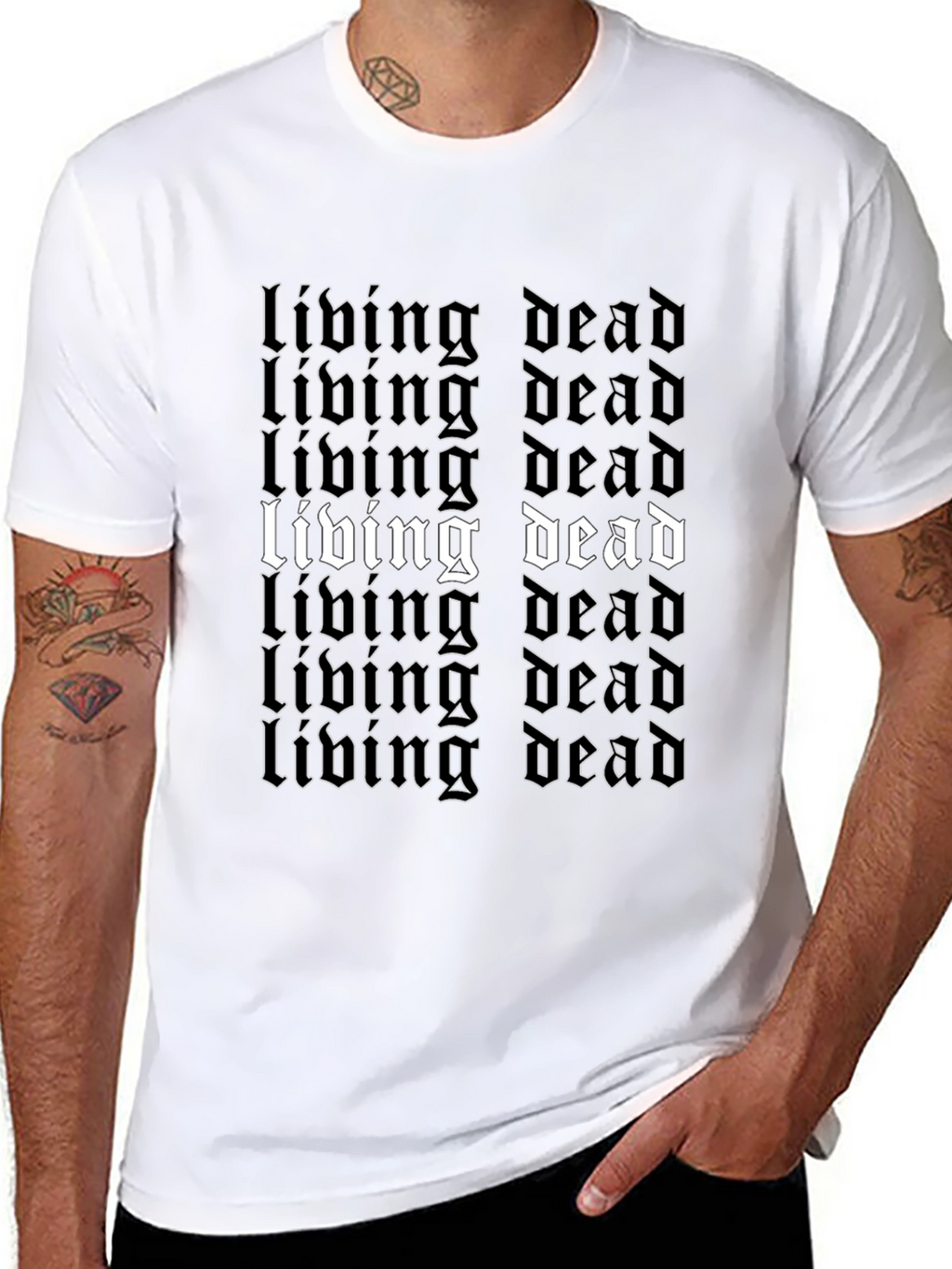 Living Dead Graphic Tee - Black Gothic Style