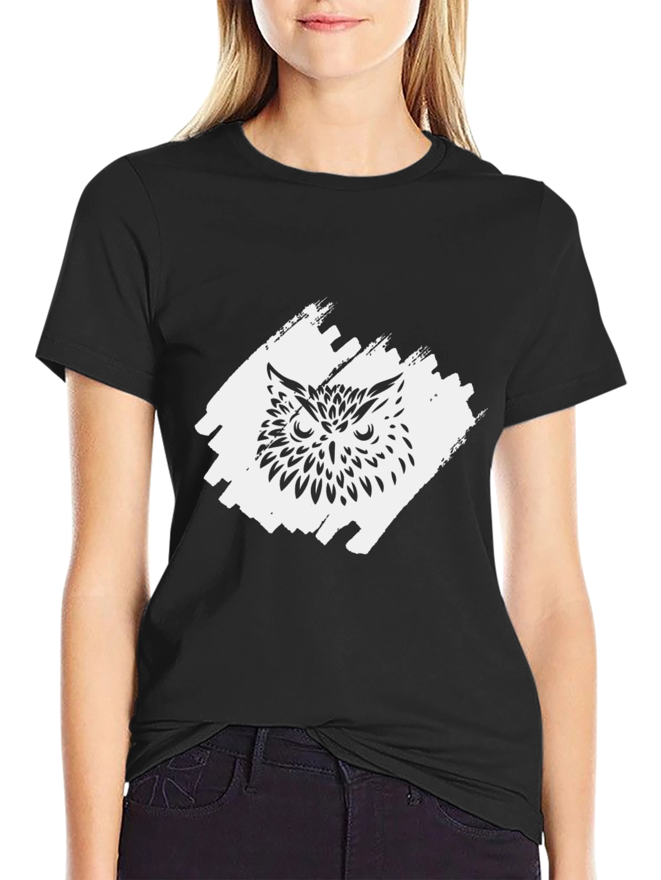 Black Owl Graphic Tee - Stylish Mens Casual T-Shirt
