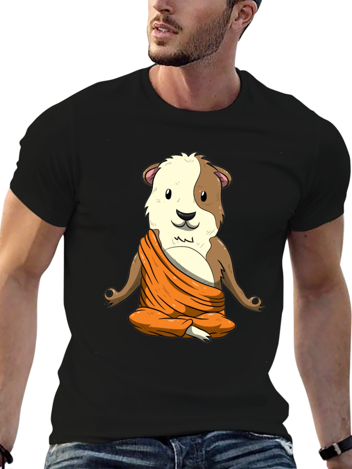 Zen Guinea Pig T-Shirt: Meditating Rodent Tee