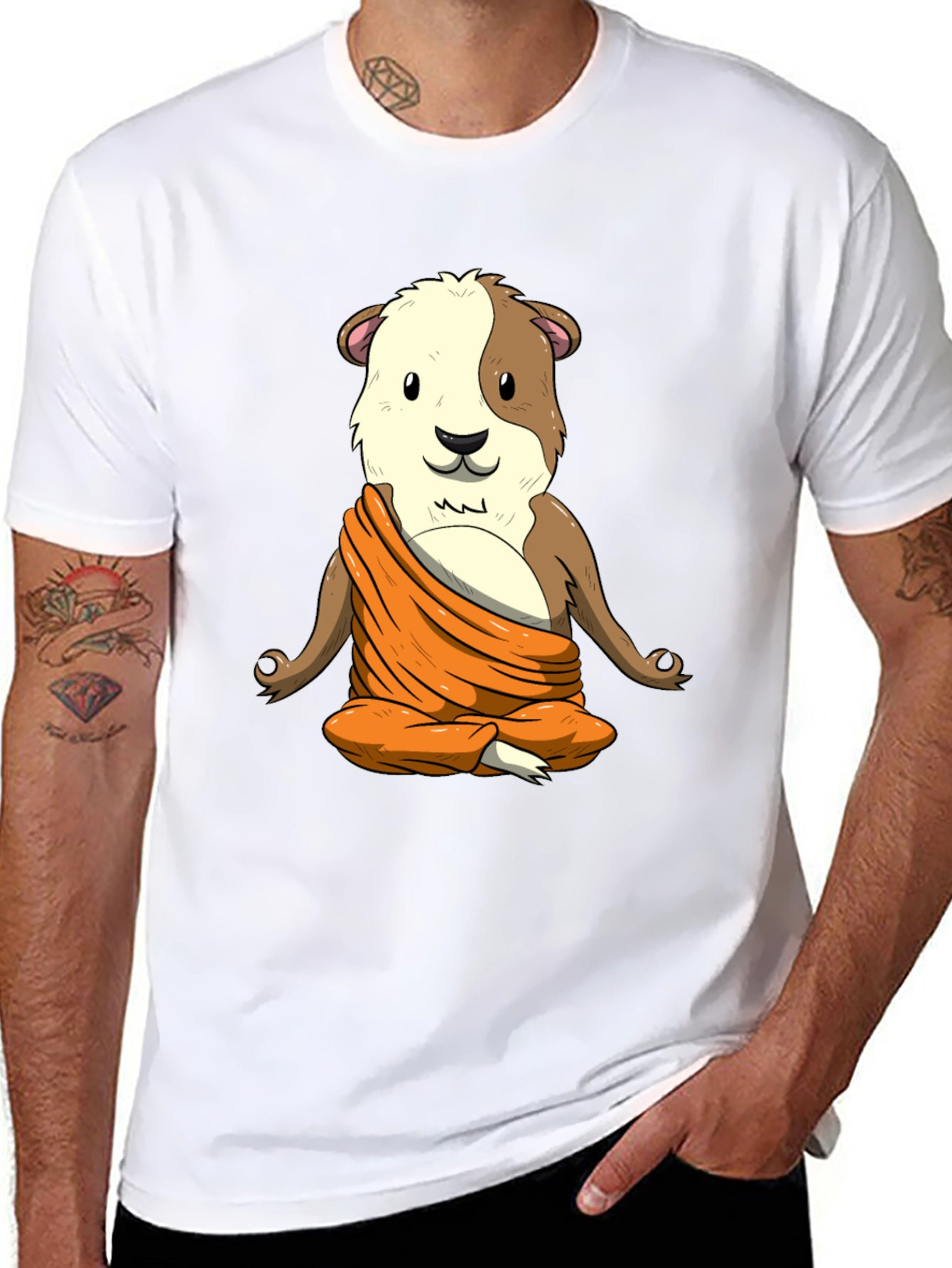 Zen Guinea Pig T-Shirt: Meditating Rodent Tee
