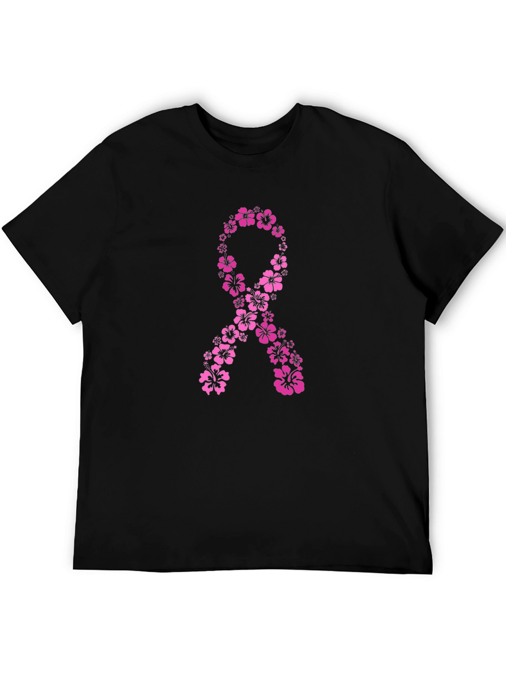 Floral Breast Cancer Awareness Ribbon T-Shirt