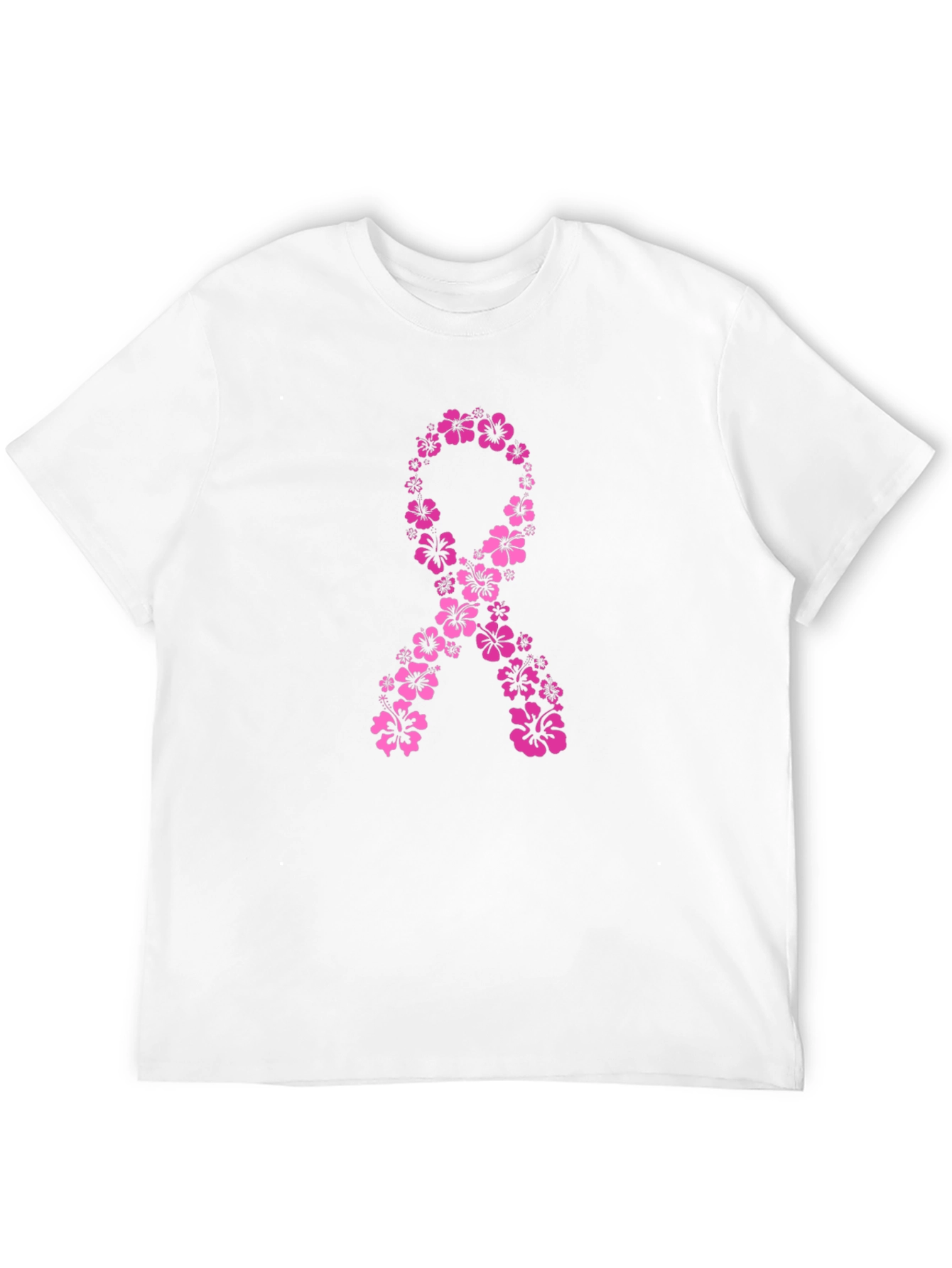 Floral Breast Cancer Awareness Ribbon T-Shirt