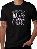 Essential Oils & Chill Graphic T-Shirt - Black