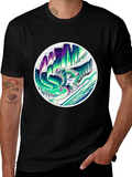 Aurora Snowboarder T-Shirt - Northern Lights Design