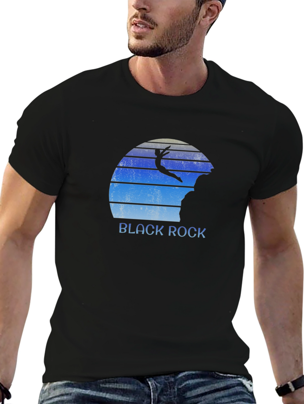 Black Rock Cliff Diver Graphic T-Shirt