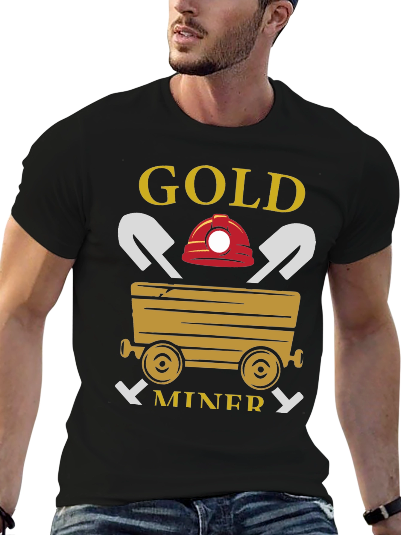 Gold Miner Graphic T-Shirt - Black