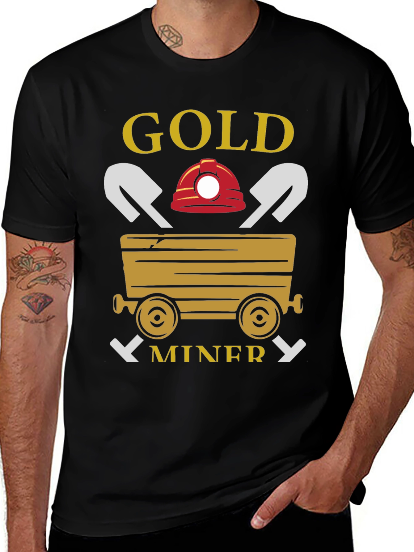 Gold Miner Graphic T-Shirt - Black