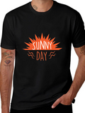 Sunny Day Graphic Tee - Black Casual T-Shirt