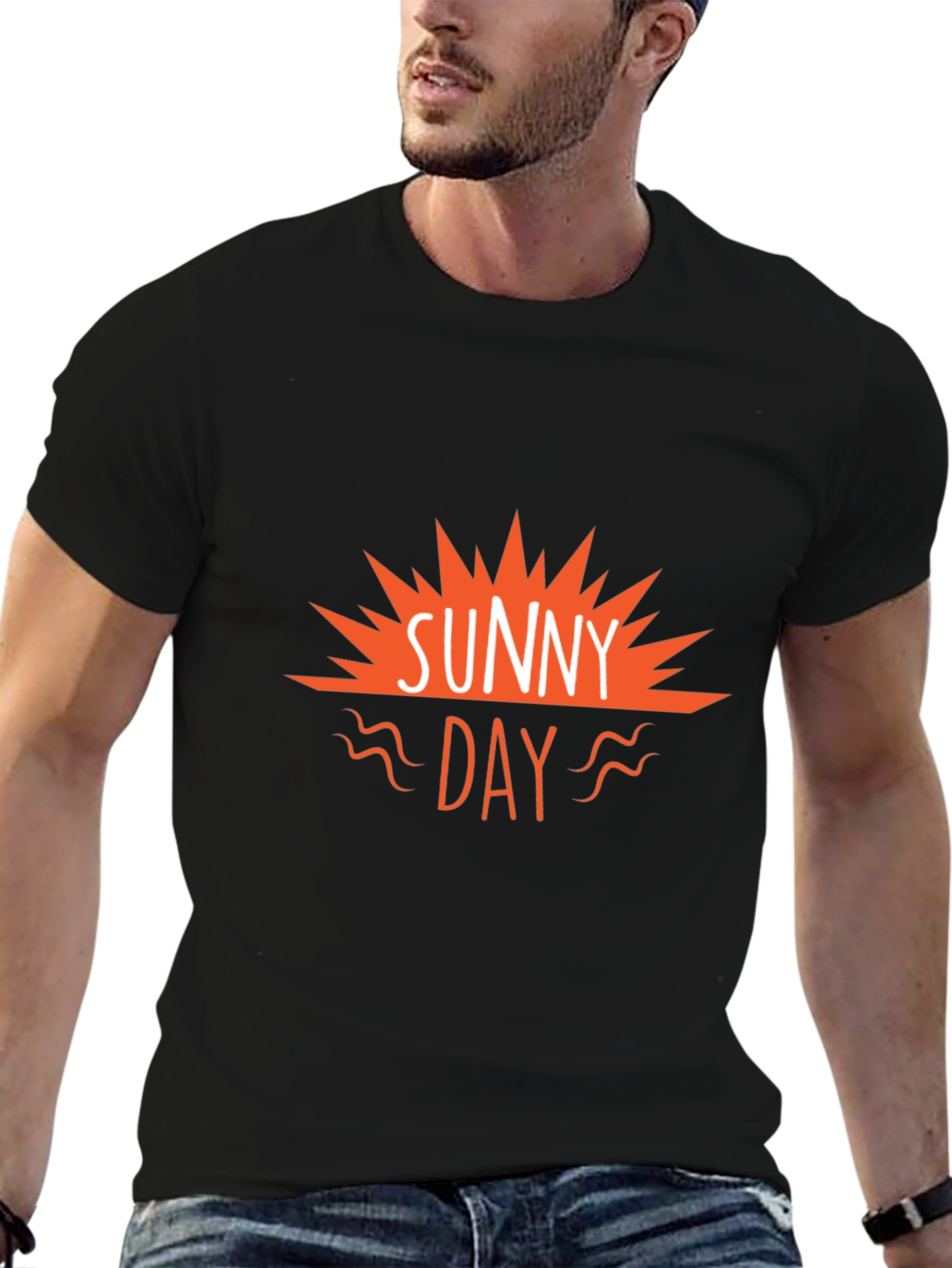 Sunny Day Graphic Tee - Black Casual T-Shirt