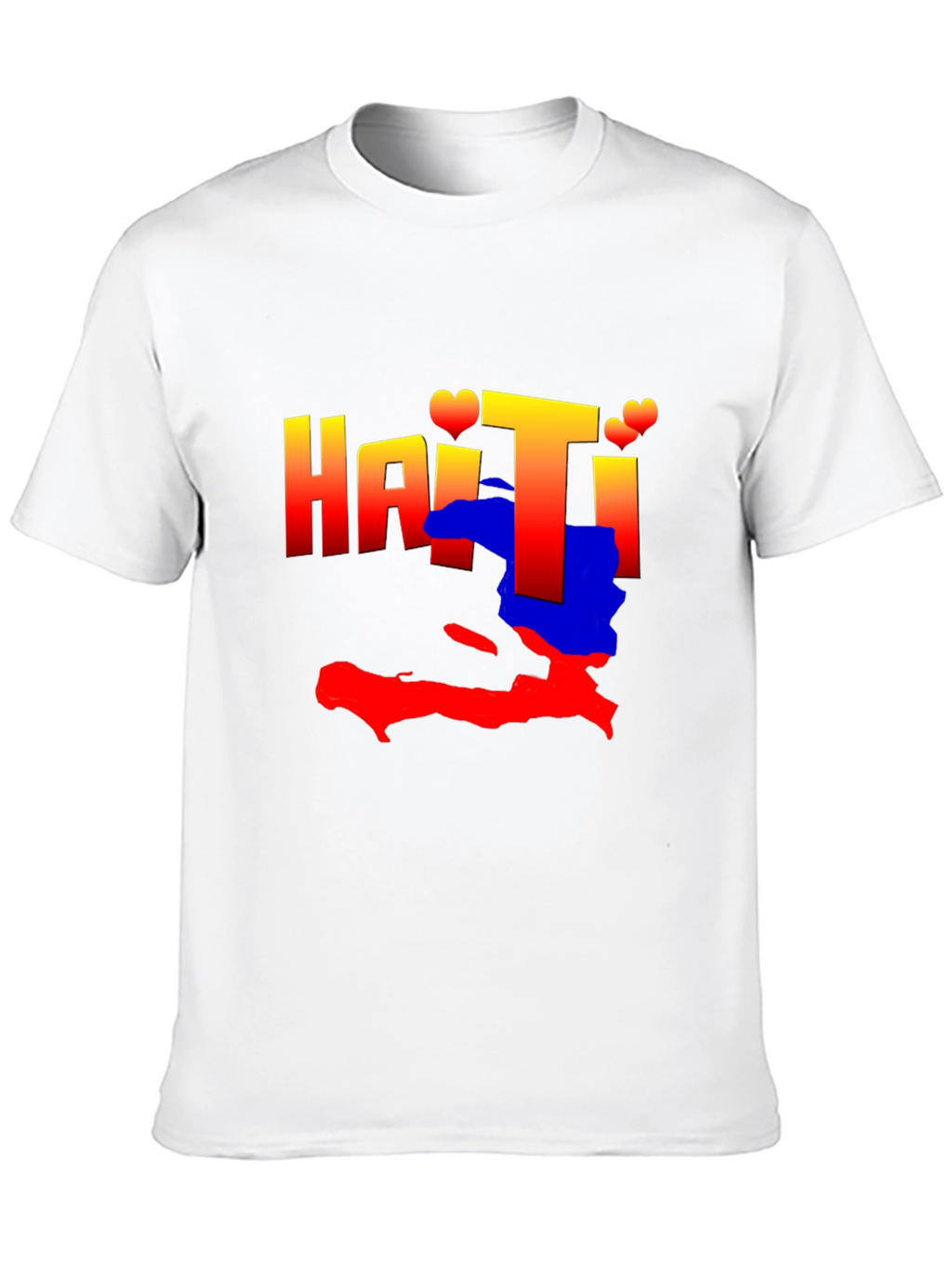 Haiti Map Graphic Tee - Black Crew Neck T-Shirt