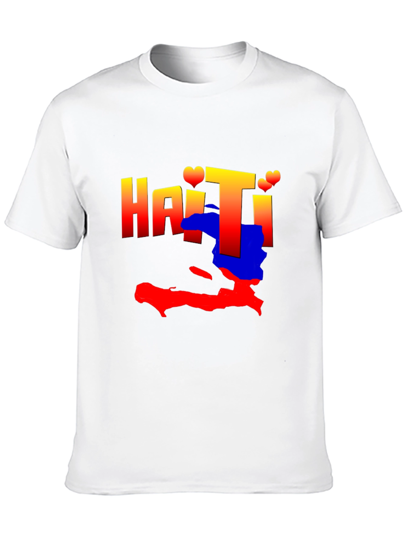 Haiti Map Graphic Tee - Black Crew Neck T-Shirt