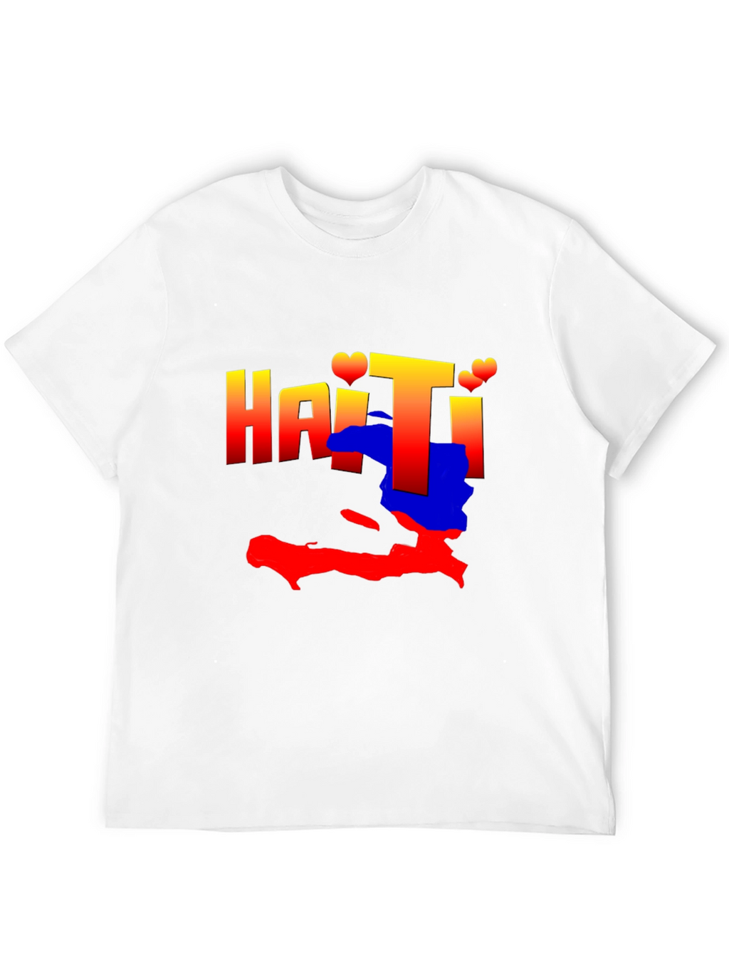 Haiti Map Graphic Tee - Black Crew Neck T-Shirt