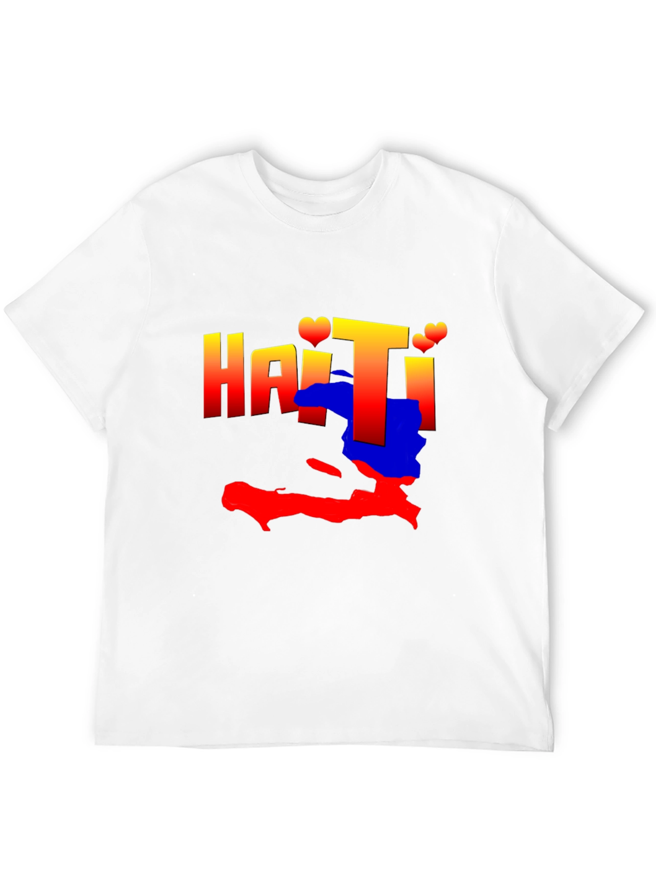 Haiti Map Graphic Tee - Black Crew Neck T-Shirt