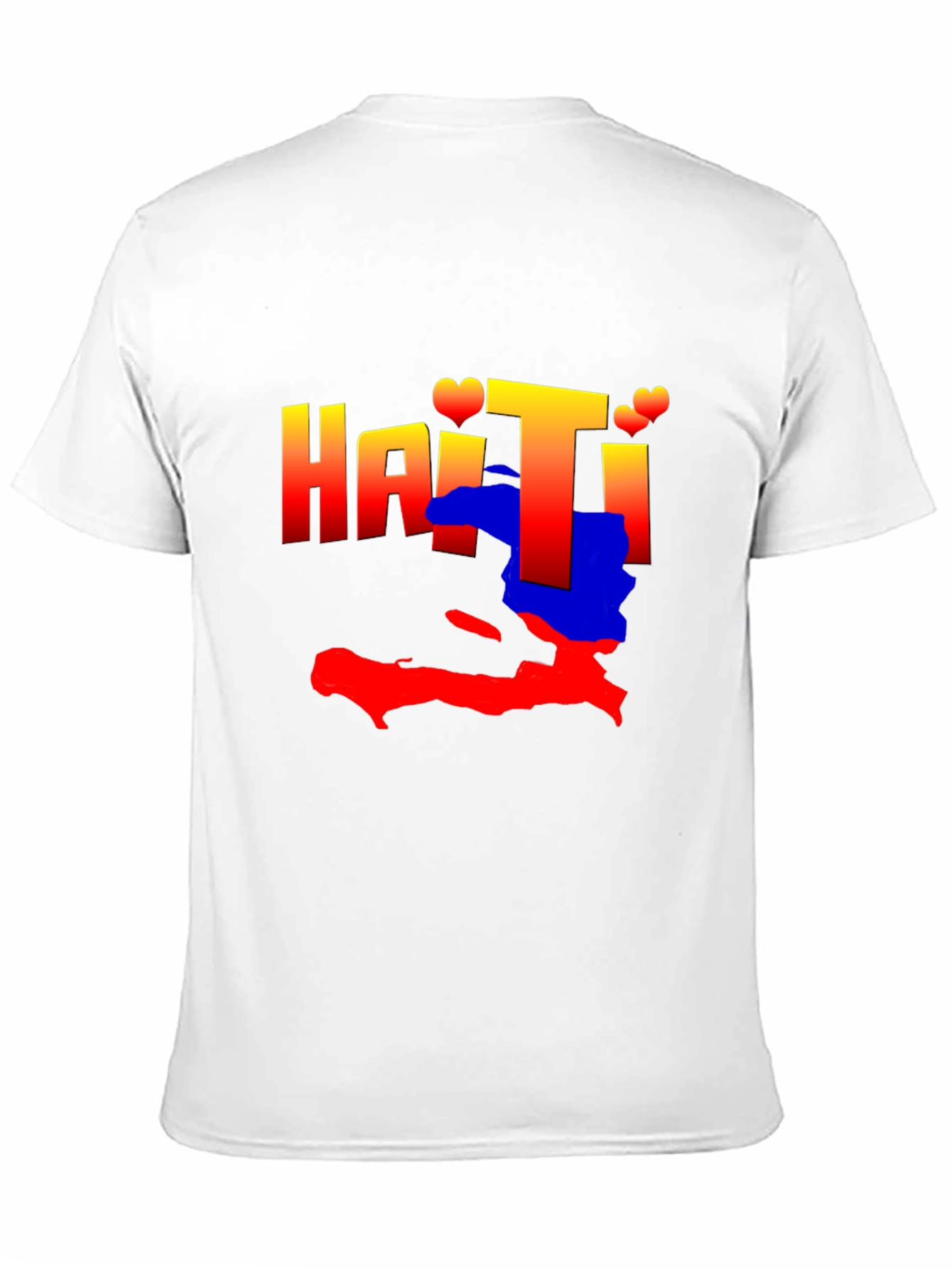 Haiti Map Graphic Tee - Black Crew Neck T-Shirt