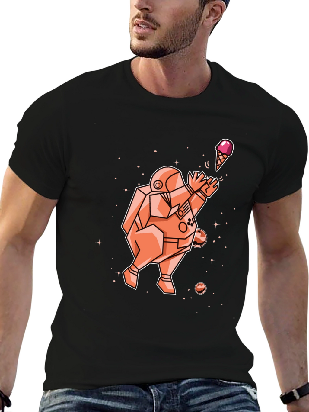 Astronaut Ice Cream Graphic T-Shirt