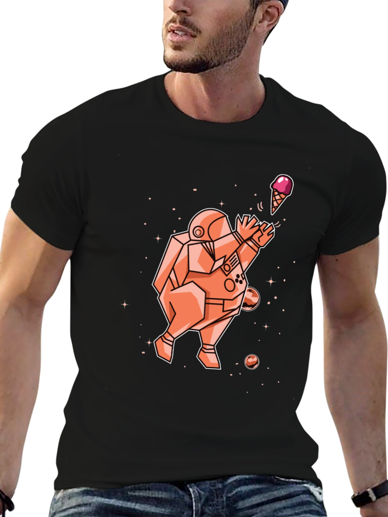 Astronaut Ice Cream Graphic T-Shirt