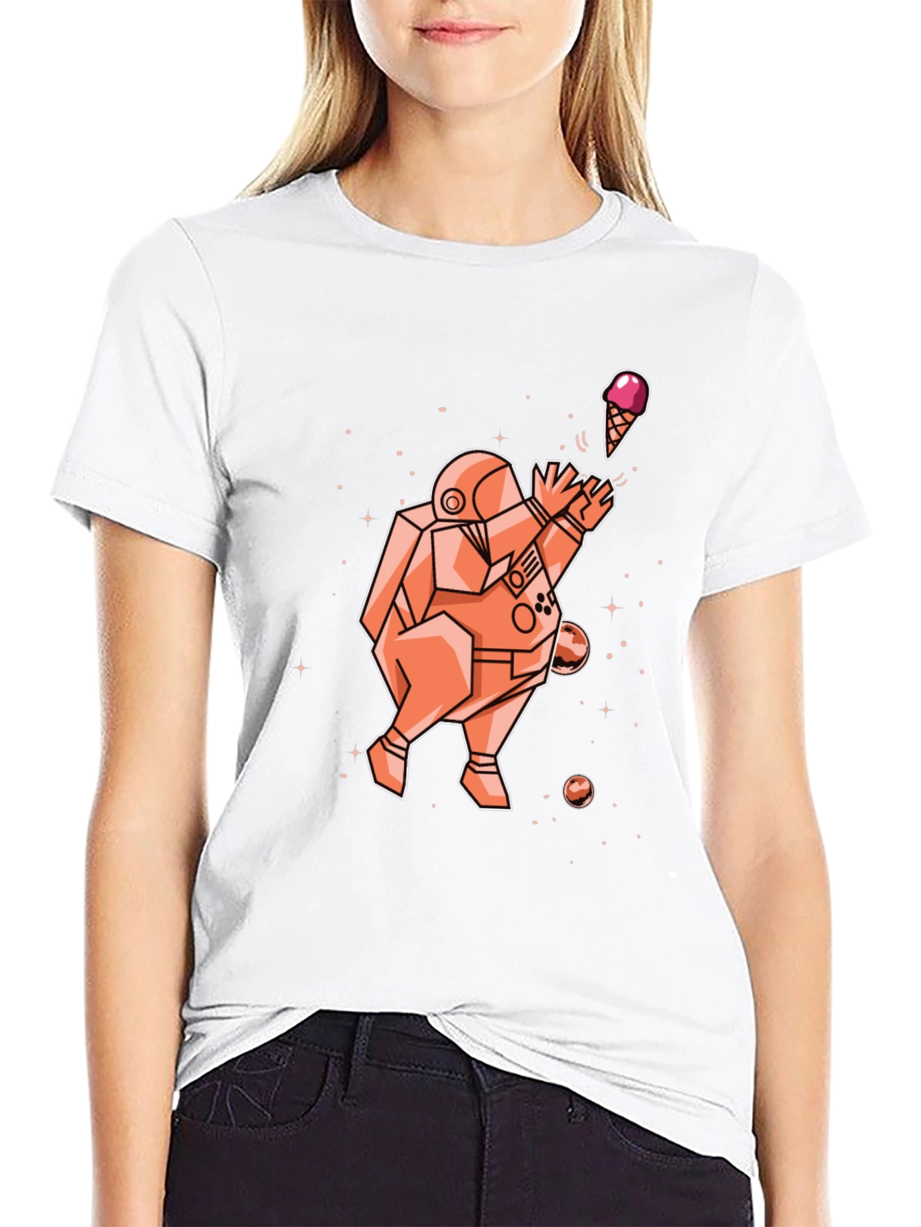 Astronaut Ice Cream Graphic T-Shirt