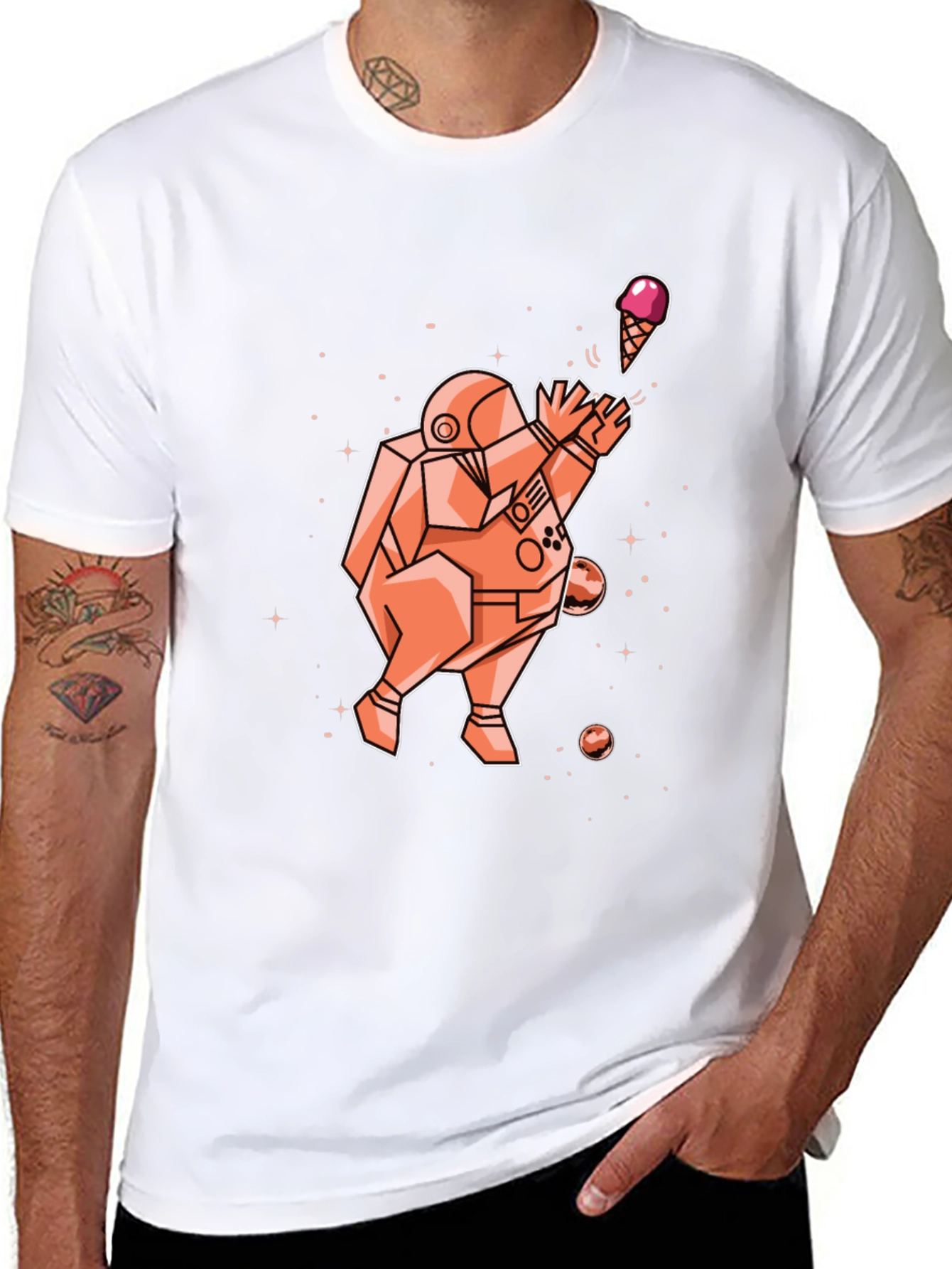 Astronaut Ice Cream Graphic T-Shirt