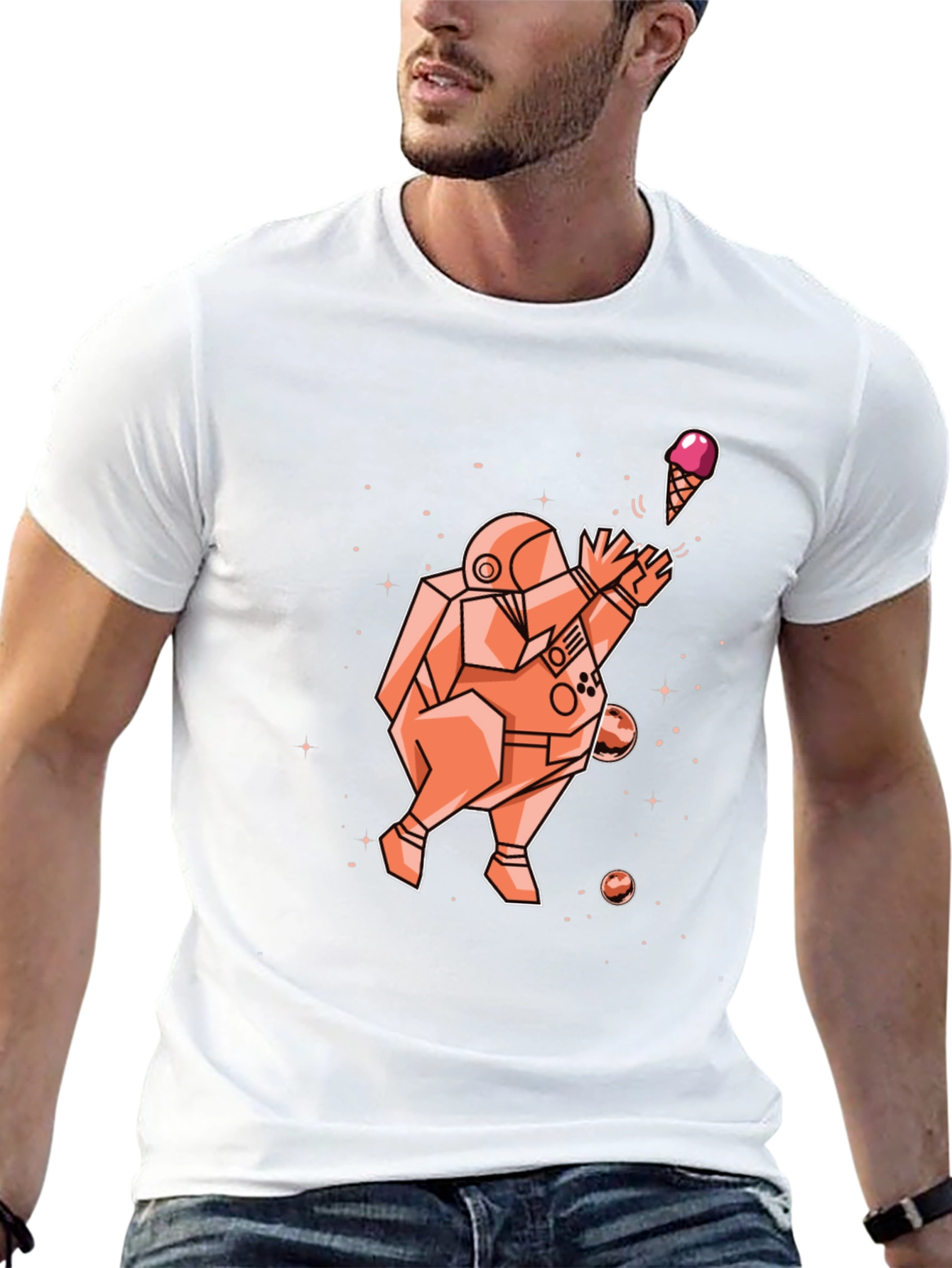 Astronaut Ice Cream Graphic T-Shirt