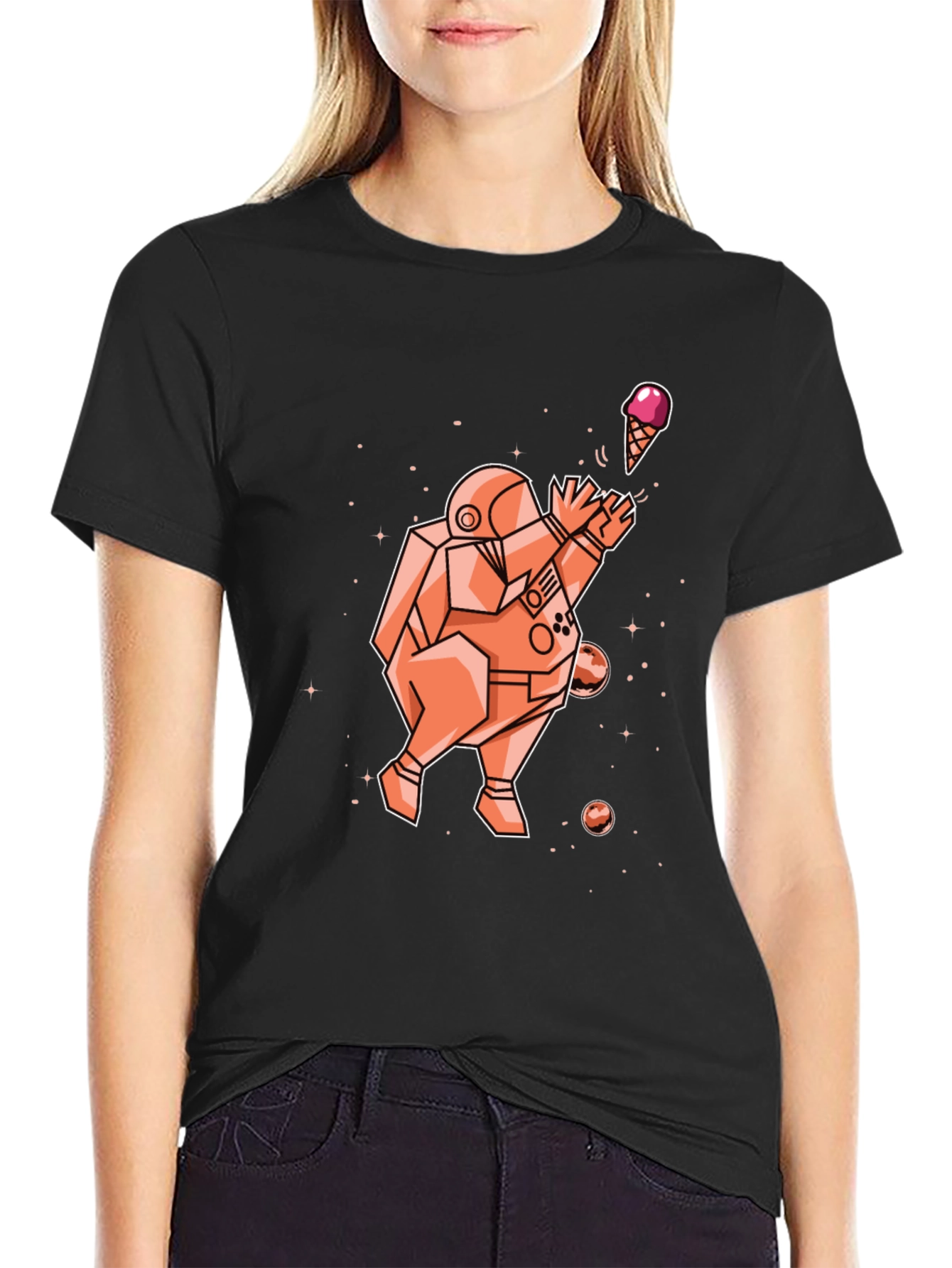 Astronaut Ice Cream Graphic T-Shirt